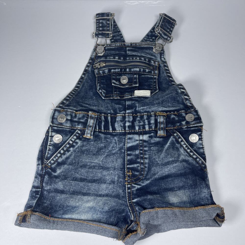 7 FOR ALL MANKIND Denim Overalls Distressed Jean Shortall 18M Unisex